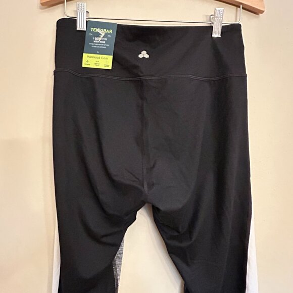 NWT Tek Gear Women's High Rise Athletic Legging Size Large Black White - Picture 16 of 16